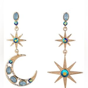 Stunning Eye Candy Moon and Star Earrings
